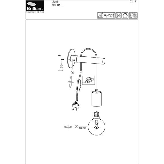 Аплик Jenji 99081/06 Brilliant 1xE27 | Osvetlenieto.bg