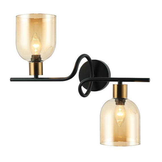 Аплик Servio WL-66892-2A-BK-AMB Italux 2xE14 | Osvetlenieto.bg