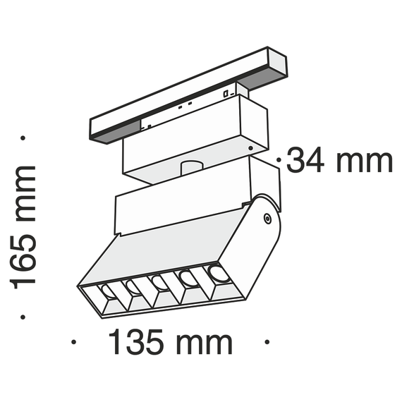 LED осветител за магнитна шина POINTS РОТ TR015-2-10W4K-B Maytoni 10W 4000K 48V | Osvetlenieto.bg