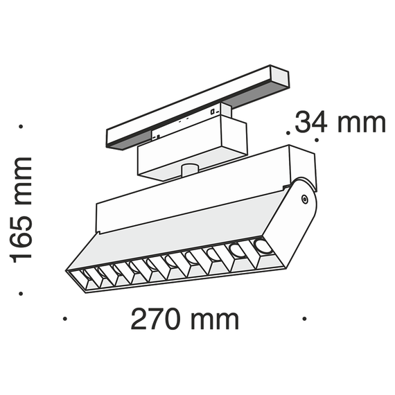 LED осветител за магнитна шина POINTS TR015-2-20W3K-B Maytoni 20W 3000K 48V | Osvetlenieto.bg