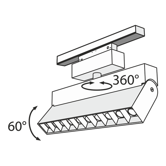 LED осветител за магнитна шина POINTS TR015-2-20W3K-B Maytoni 20W 3000K 48V | Osvetlenieto.bg