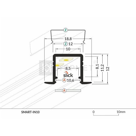 LED профил за вграждане SMART-IN10 AC2/Z 2000 бял | Osvetlenieto.bg LED профил за вграждане SMART-IN10 AC2/Z 2000 бял | Osvetlenieto.bg
