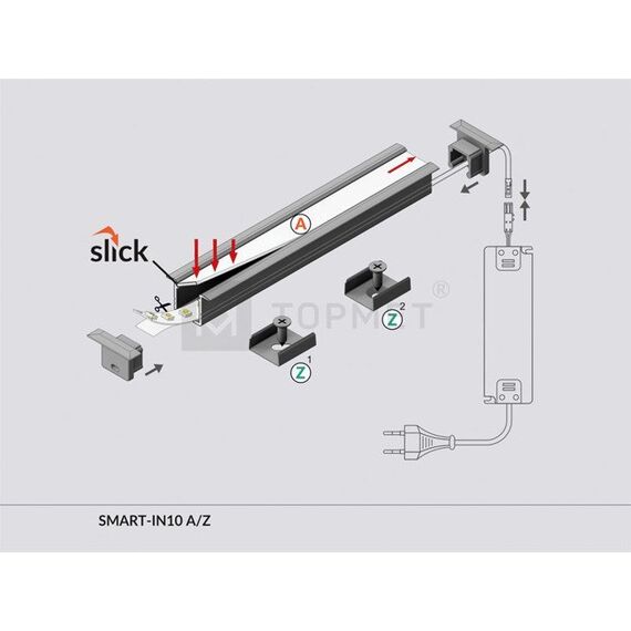 LED профил за вграждане SMART-IN10 AC2/Z 2000 бял | Osvetlenieto.bg LED профил за вграждане SMART-IN10 AC2/Z 2000 бял | Osvetlenieto.bg