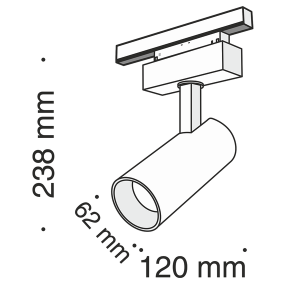 LED Прожектор за магнитна шина Focus LED TR019-2-15W4K-B Maytoni 18W 4000K 48V | Osvetlenieto.bg
