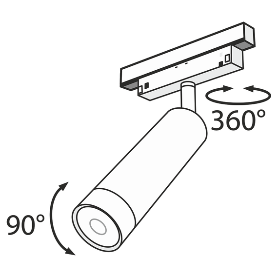 LED Прожектор за магнитна шина Focus LED TR019-2-7W3K-B Maytoni 7W 3000K 48V | Osvetlenieto.bg