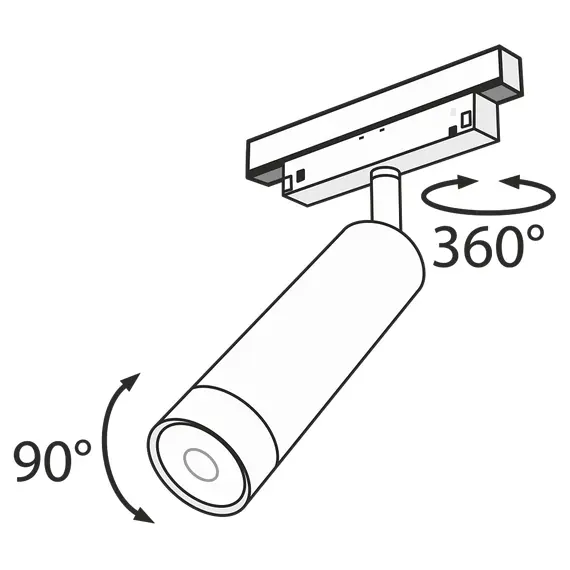 LED Прожектор за магнитна шина Focus LED TR019-2-7W4K-B Maytoni 7W 4000K 48V | Osvetlenieto.bg