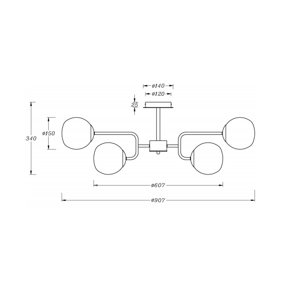 Плафон Erich MOD221PL-10G Maytoni 10xE14 | Osvetlenieto.bg