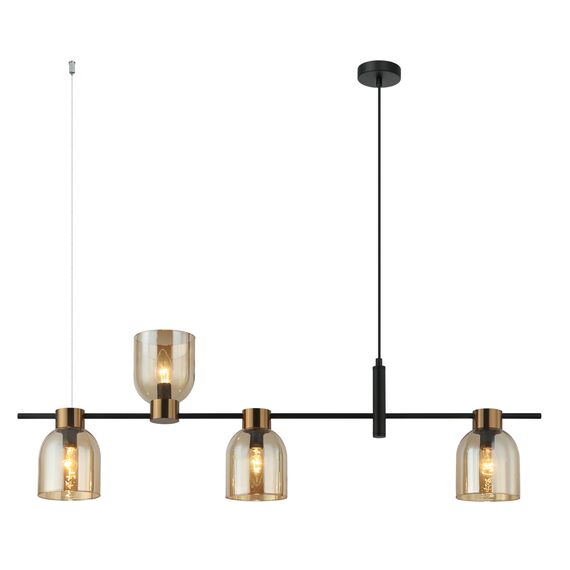 Полилей Servio PND-66892-4-BK-AMB Italux 4xE14 | Osvetlenieto.bg