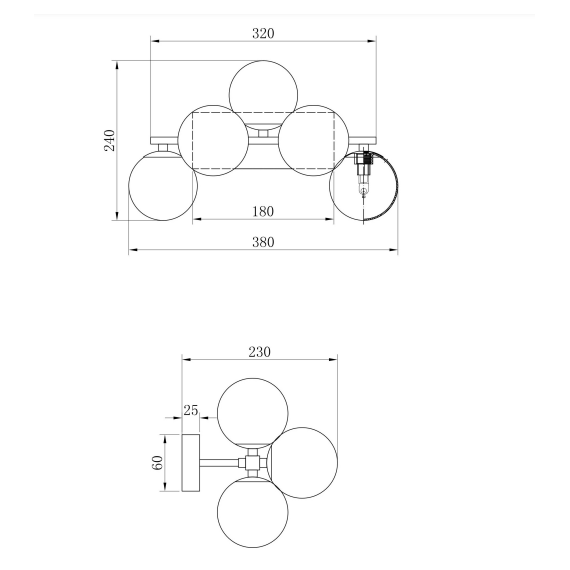 Аплик Dallas MOD547WL-05BS Maytoni 5xG9 | Osvetlenieto.bg