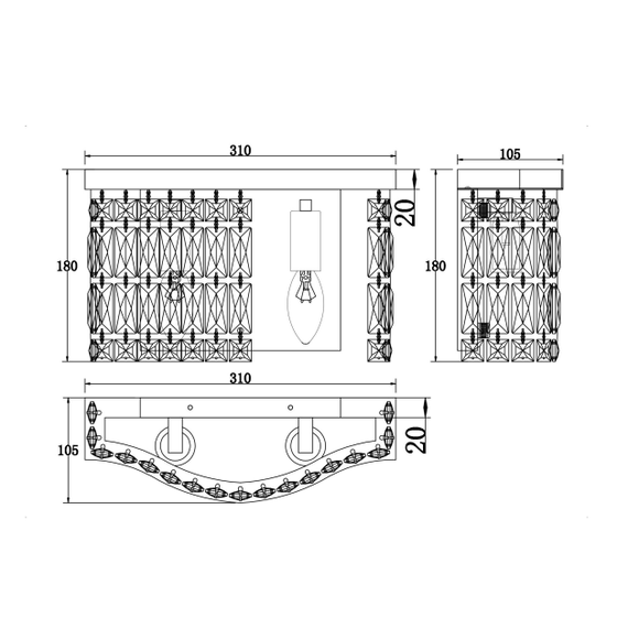 Аплик Dune DIA005WL-02G Maytoni 2xE14 | Osvetlenieto.bg