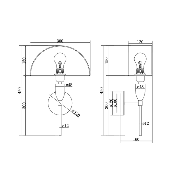Аплик Prima Z034WL-01BS Maytoni 1xE27 | Osvetlenieto.bg