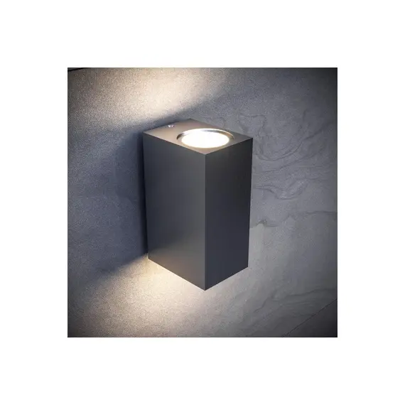 Черен фасаден аплик Tiago 2xGU10 IP44 | Osvetlenieto.bg