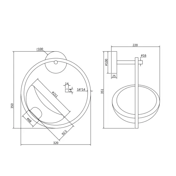 LED Аплик Lunare MOD327WL-L5BS3K Maytoni 5W 3000K | Osvetlenieto.bg