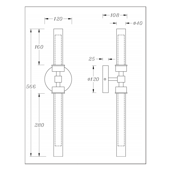 LED Аплик Stelo MOD116WL-L7BS3K Maytoni 7W 3000K | Osvetlenieto.bg