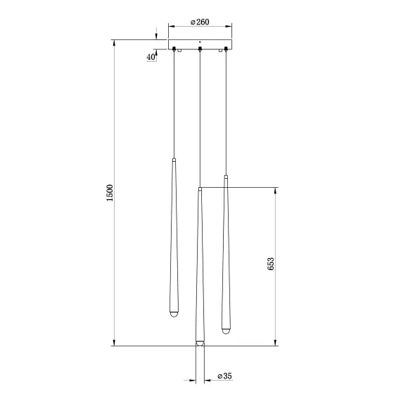 LED Полилей Cascade MOD132PL-L36BSK1 Maytoni 19W 4000K | Osvetlenieto.bg