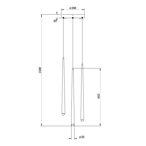 LED Полилей Cascade MOD132PL-L36BSK1 Maytoni 19W 4000K | Osvetlenieto.bg