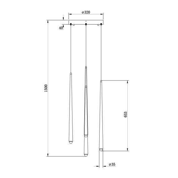 LED Полилей Cascade MOD132PL-L36BSK2 Maytoni 30W 4000K | Osvetlenieto.bg