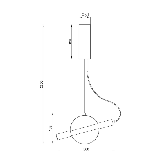 LED Полилей Enigma MOD150PL-L5BS3K Maytoni 5W 3000K | Osvetlenieto.bg