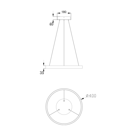 LED Полилей Rim MOD058PL-L22B3K Maytoni 25W 3000K | Osvetlenieto.bg