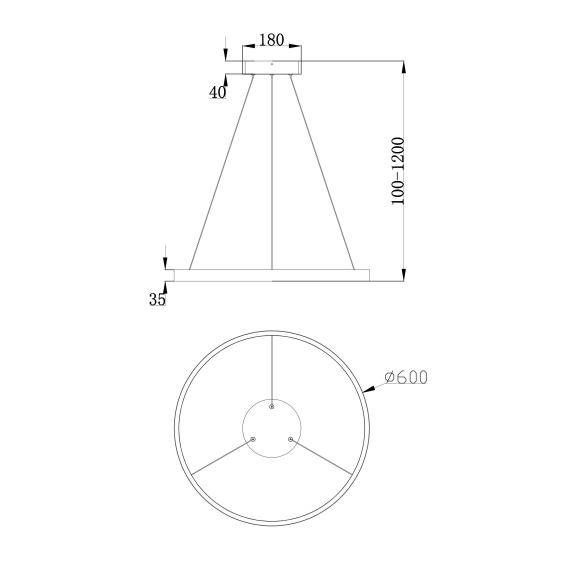 LED Полилей Rim MOD058PL-L32B3K Maytoni 37W 3000K | Osvetlenieto.bg