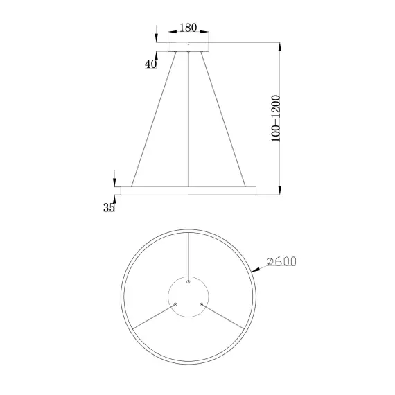 LED Полилей Rim MOD058PL-L32BS3K Maytoni 37W 3000K | Osvetlenieto.bg