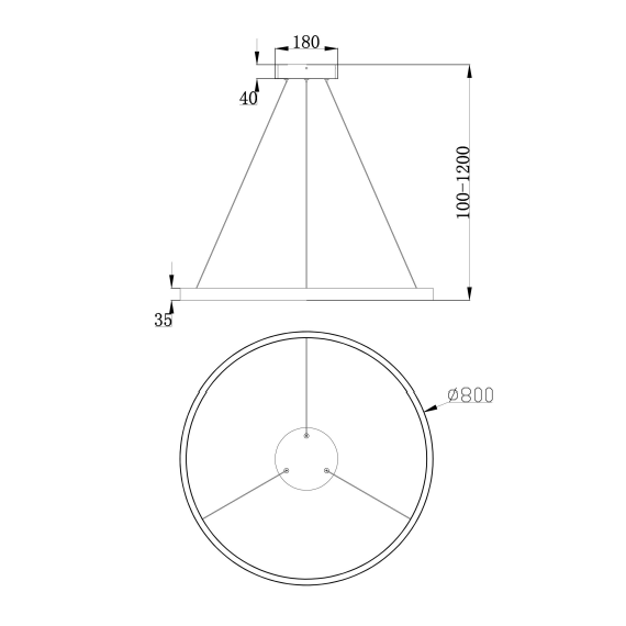 LED Полилей Rim MOD058PL-L42BS3K Maytoni 51W 3000K | Osvetlenieto.bg LED Полилей Rim MOD058PL-L42BS3K Maytoni 51W 3000K | Osvetlenieto.bg