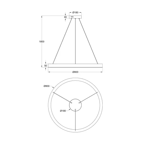 LED Полилей Saturno MOD415PL-L60BS4K Maytoni 60W 4000K | Osvetlenieto.bg