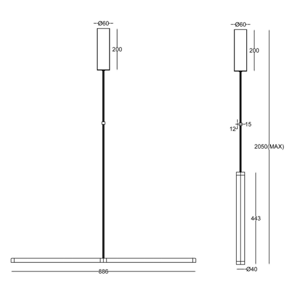 LED Полилей Supersymmetry P096PL-L11BK Maytoni 18W 4000K | Osvetlenieto.bg
