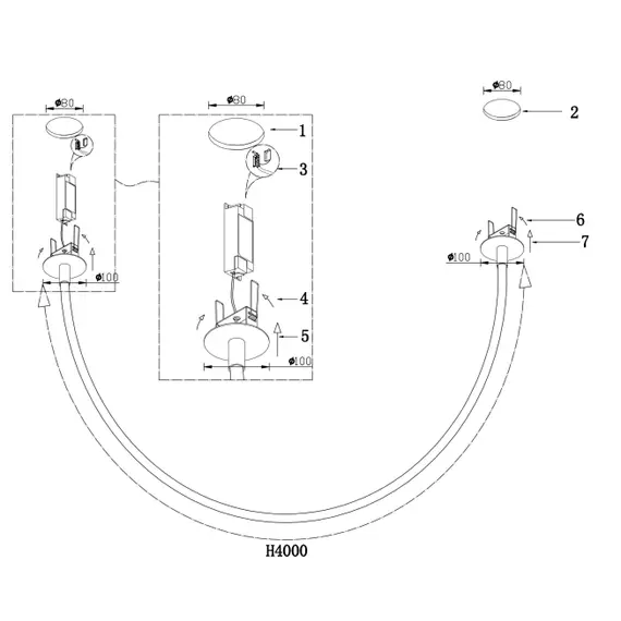 LED Полилей Tau MOD146PL-L40B3K Maytoni 40W 3000K | Osvetlenieto.bg