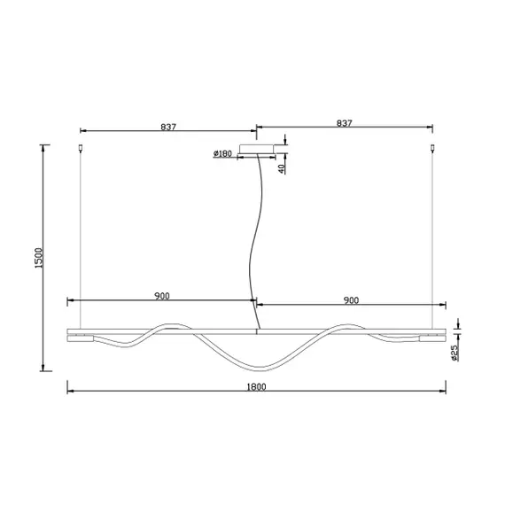 LED Полилей Tau MOD166PL-L20G3K Maytoni 21W 3000K | Osvetlenieto.bg