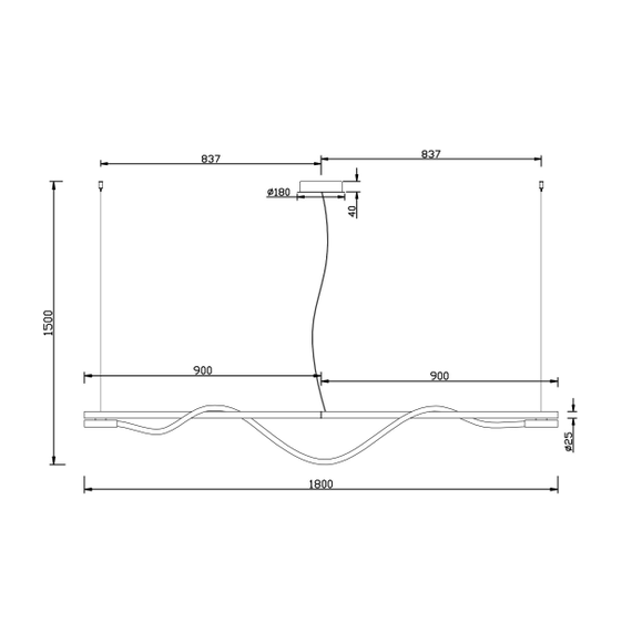 LED Полилей Tau MOD166PL-L20G3K Maytoni 21W 3000K | Osvetlenieto.bg