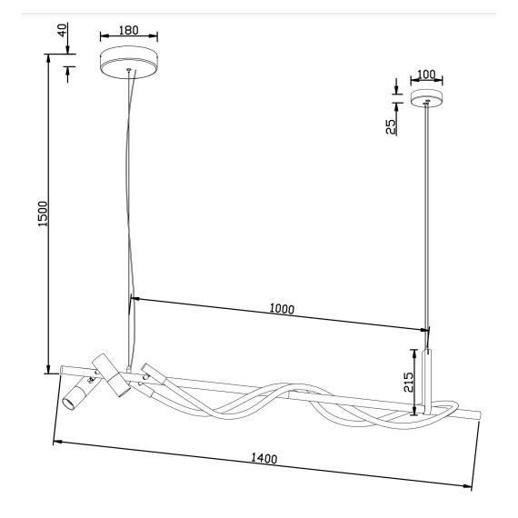 LED Полилей Tau MOD166PL-L30GB3K Maytoni 42W 3000K | Osvetlenieto.bg