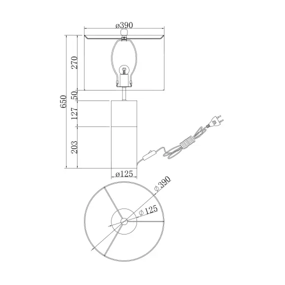 Настолна лампа Bianco Z030TL-01BS Maytoni 1xE27 | Osvetlenieto.bg