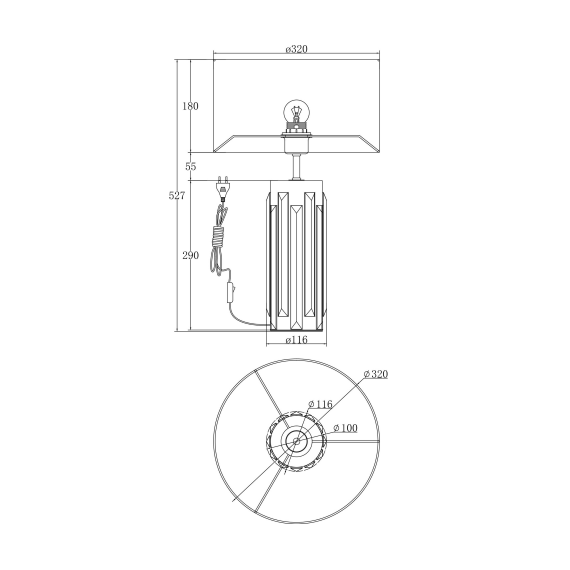 Настолна лампа Muse MOD304TL-01G Maytoni 1xE27 | Osvetlenieto.bg