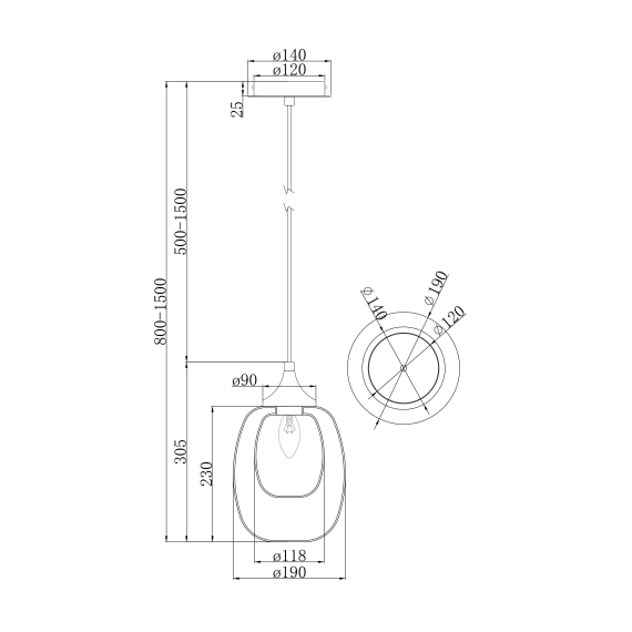 Полилей Aura MOD016PL-01BS Maytoni 1xE14 | Osvetlenieto.bg
