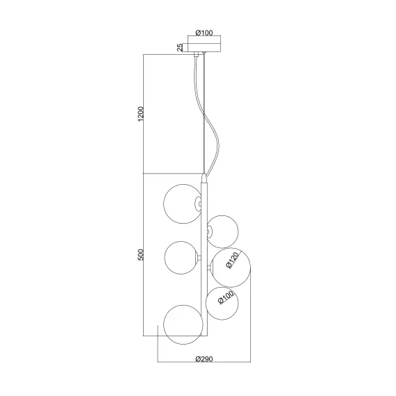 Полилей Dallas MOD545PL-06B Maytoni 6xG9 | Osvetlenieto.bg