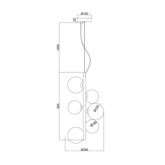 Полилей Dallas MOD545PL-06BS Maytoni 6xG9 | Osvetlenieto.bg