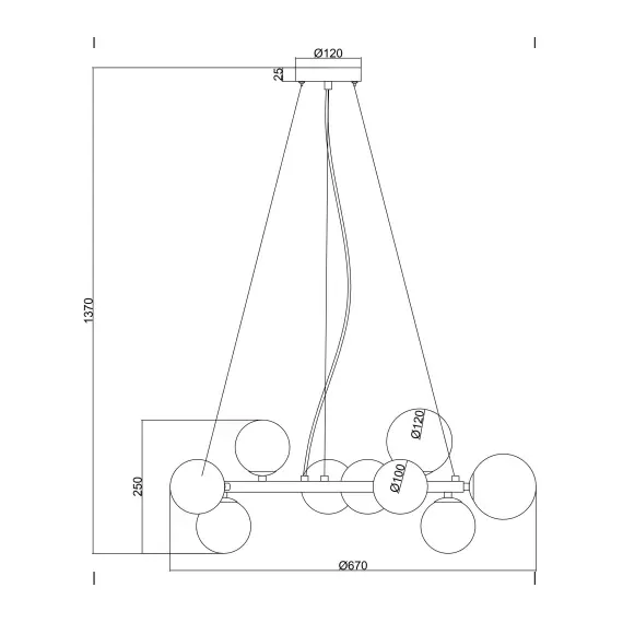 Полилей Dallas MOD545PL-11B Maytoni 11xG9 | Osvetlenieto.bg
