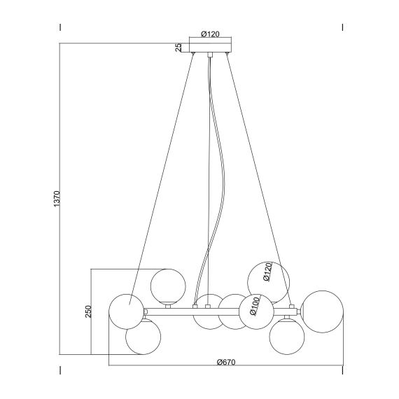 Полилей Dallas MOD545PL-11B Maytoni 11xG9 | Osvetlenieto.bg