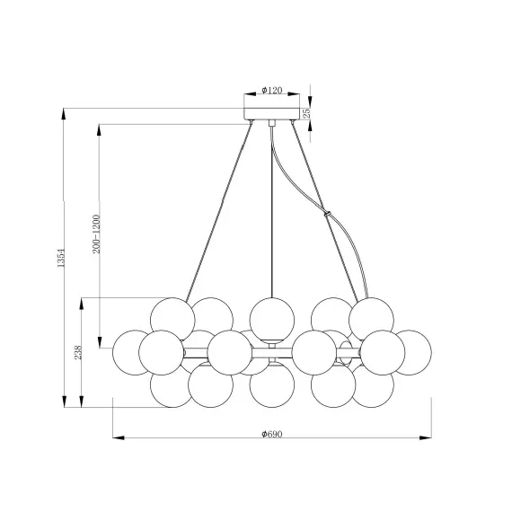 Полилей Dallas MOD545PL-25BS Maytoni 25xG9 | Osvetlenieto.bg
