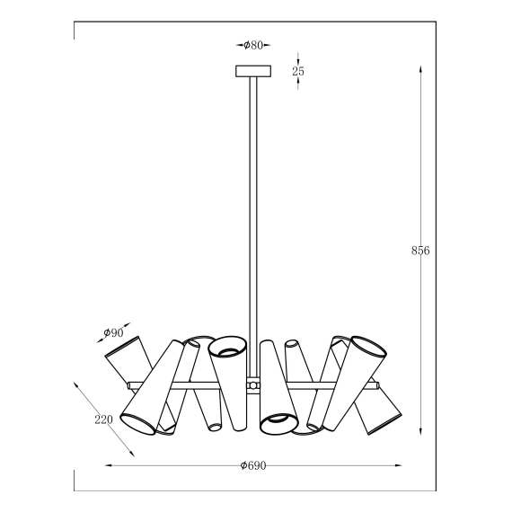 Полилей Giro MOD095PL-10BS Maytoni 10xGU10 | Osvetlenieto.bg