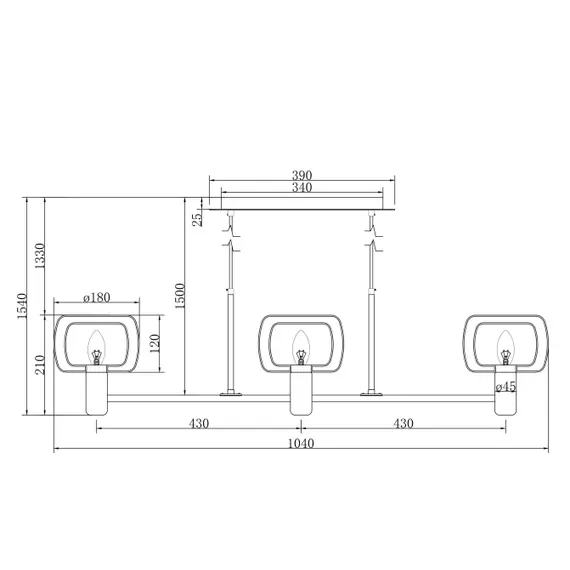 Полилей Vision MOD411PL-03G Maytoni 3xE14 | Osvetlenieto.bg