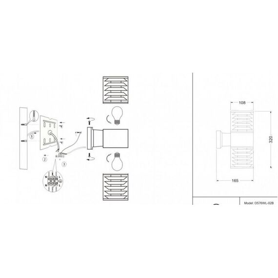 Фасаден аплик Bronx Maytoni O576WL-02GR 2xE27 IP54 | Osvetlenieto.bg