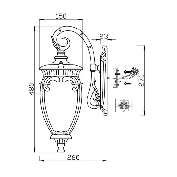 Фасаден аплик Fleur O414WL-01BZ Maytoni 1xE27 IP44 | Osvetlenieto.bg