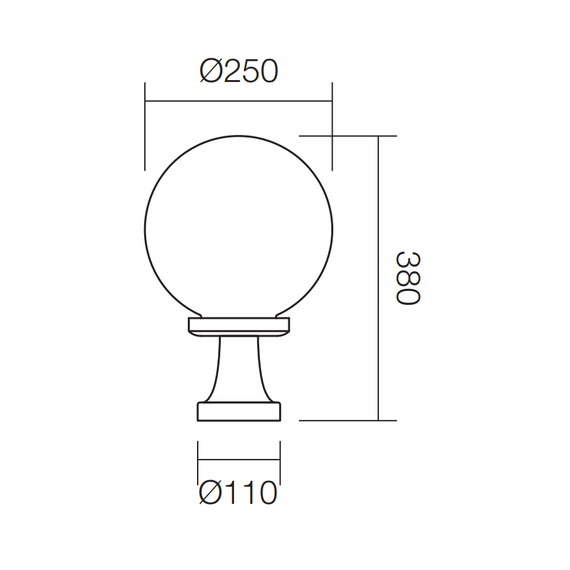 Градински стълб SFERA 250 H38 1xE27 OPAL 9775 Smarter | Osvetlenieto.bg