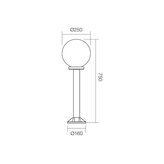 Градински стълб SFERA 250 H75 1xE27 FUM  9779 Smarter | Osvetlenieto.bg
