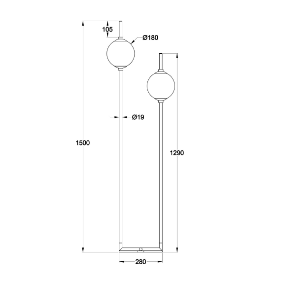 LED Лампион The Sixth Sense Z020FL-L12BK Maytoni 12W 3000K | Osvetlenieto.bg