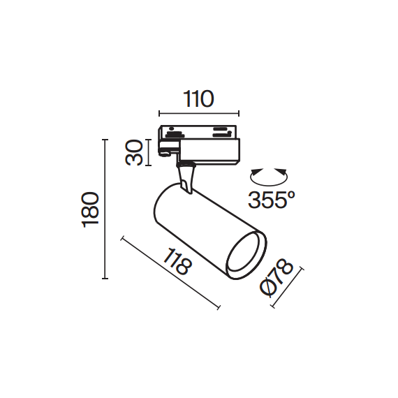 LED Прожектор Vuoro 4L TR029-3-10W3K-S-B Maytoni 10W 3000K | Osvetlenieto.bg