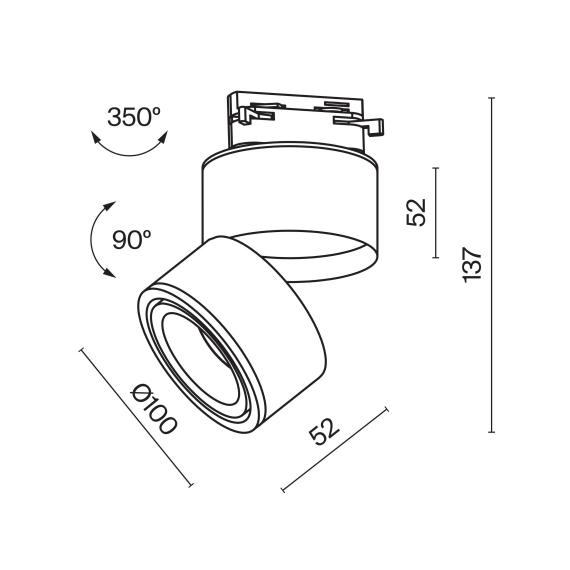 LED Спот за 2L шина Yin TR084-1-15W4K-B Maytoni 15W 4000K | Osvetlenieto.bg