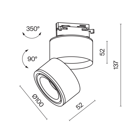 LED Спот за 2L шина Yin TR084-1-15W4K-D-W TRIAC Maytoni 15W 4000K | Osvetlenieto.bg
